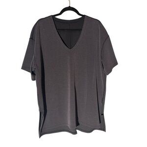Lululemon Ribbed Softstreme V-Neck Relaxed Fit Short-Sleeve Top Size 12